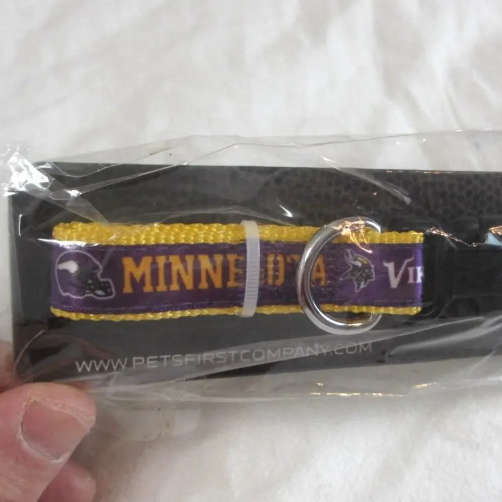 NWT NFL Minnesota Vikings Satin Dog Collar Medium Dogs (12